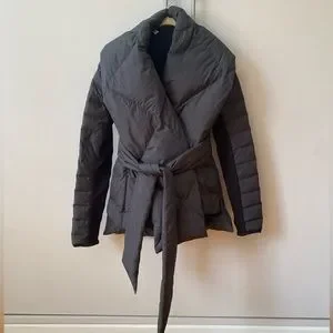 lululemon athletica Jackets Coats Lululemon Enfold Wrap Down Quilted Black Puffer Shawl Jacket Size 8 Poshmark